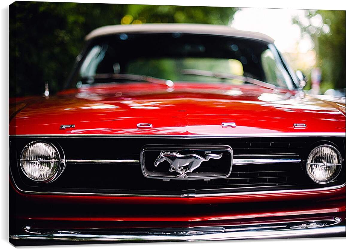 Постер и плакат - Красный Мустанг (Ford Mustang)