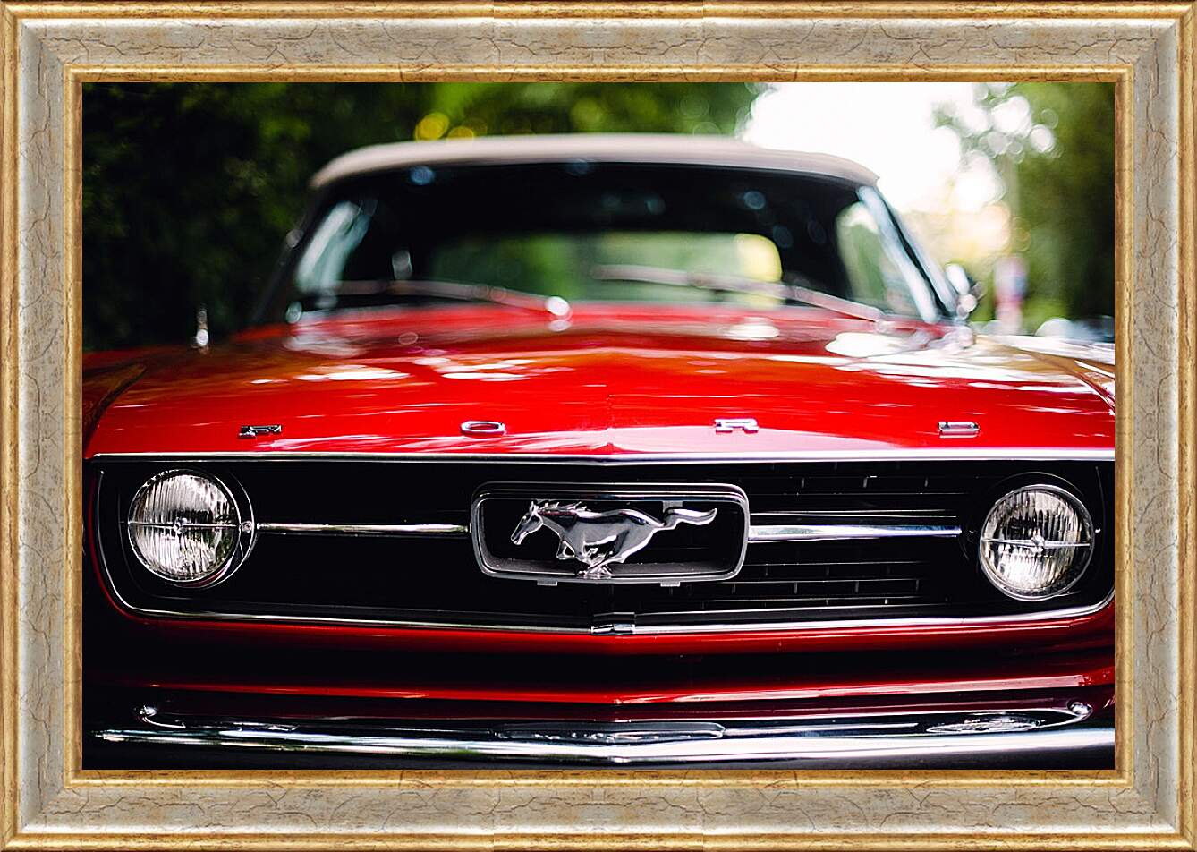Картина в раме - Красный Мустанг (Ford Mustang)