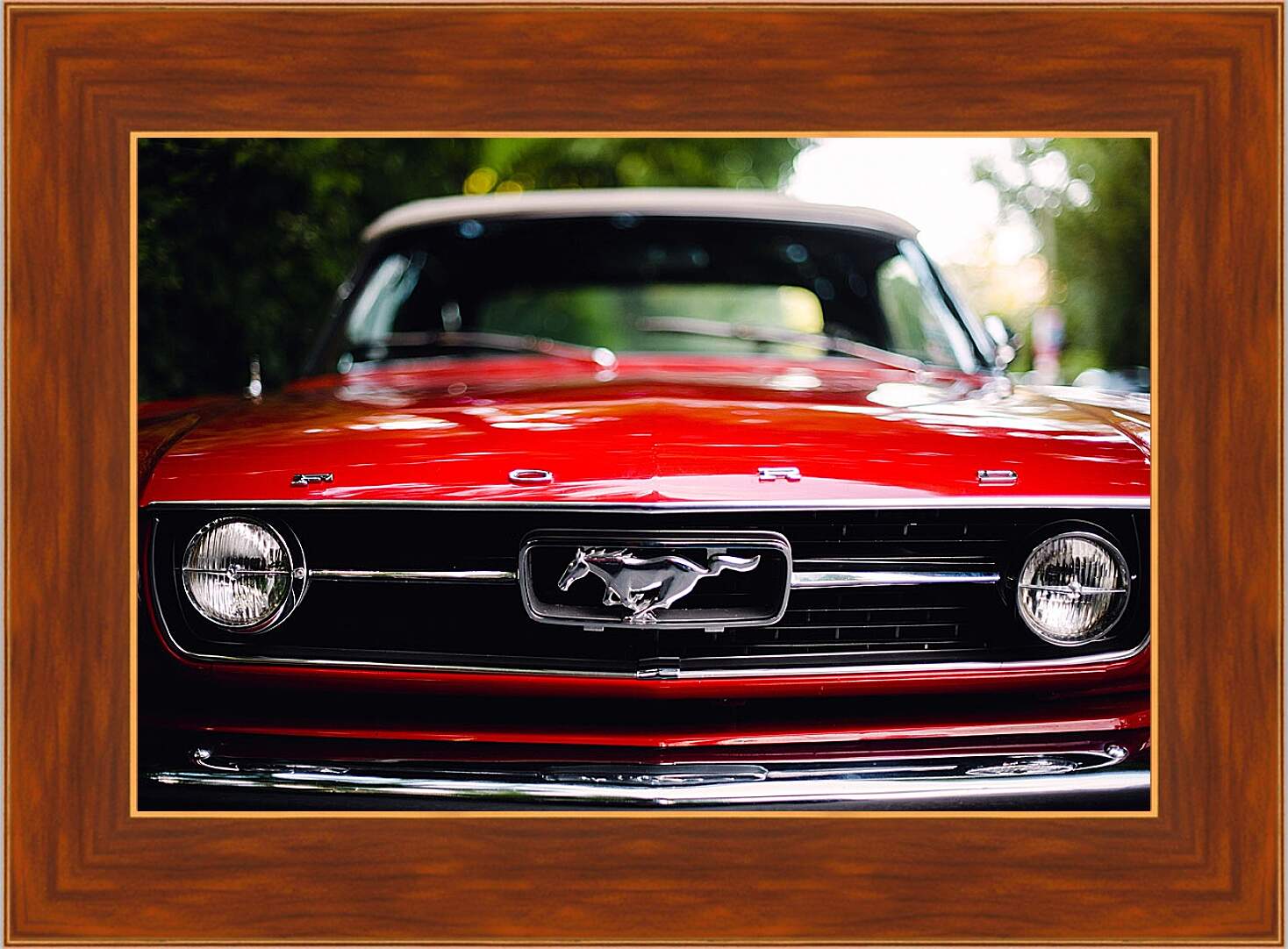 Картина в раме - Красный Мустанг (Ford Mustang)