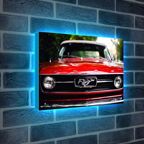 Лайтбокс световая панель - Красный Мустанг (Ford Mustang)