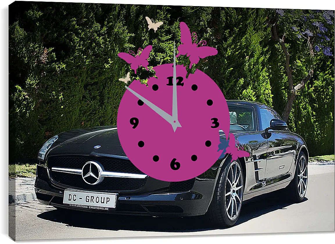 Часы картина - Mercedes SLS AMG (Мерседес чайка)