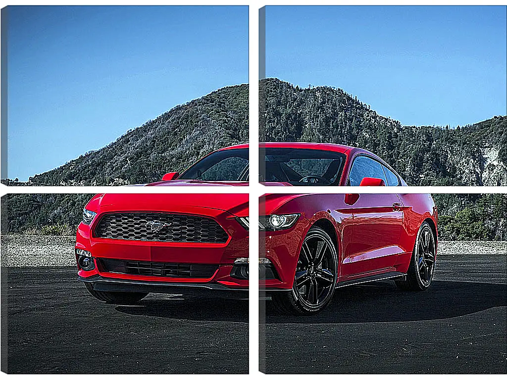 Модульная картина - Красный Мустанг (Ford Mustang)