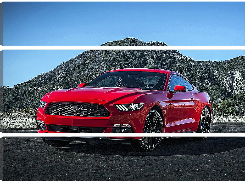 Модульная картина - Красный Мустанг (Ford Mustang)