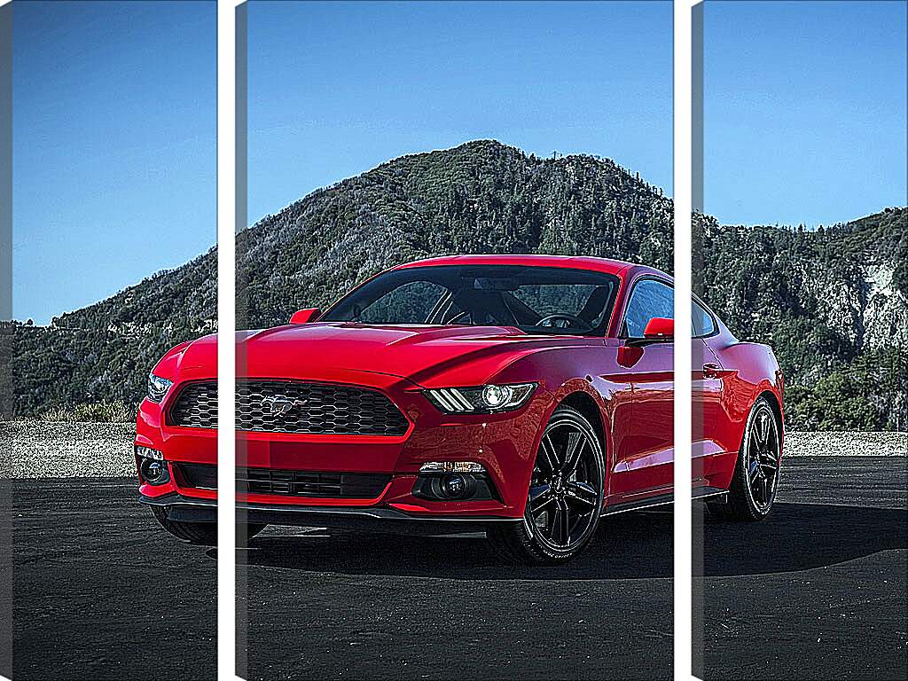 Модульная картина - Красный Мустанг (Ford Mustang)