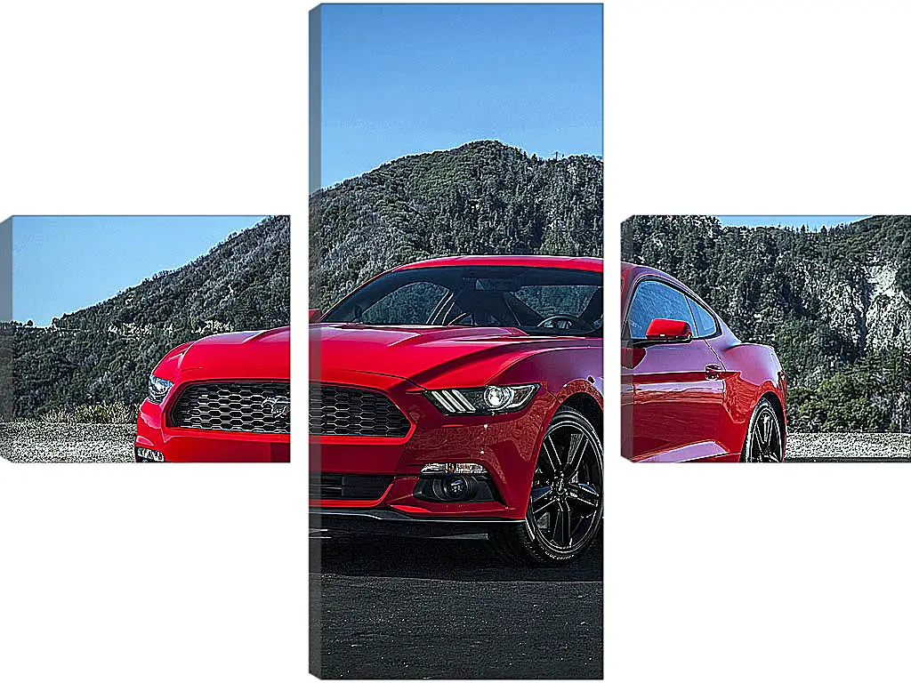 Модульная картина - Красный Мустанг (Ford Mustang)