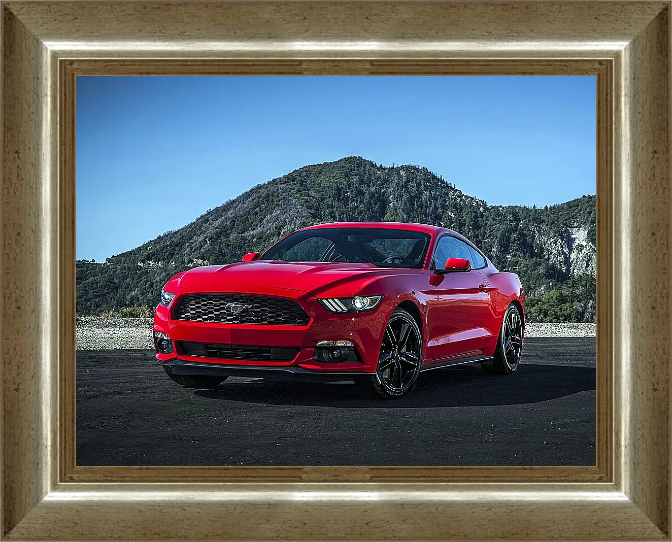 Картина в раме - Красный Мустанг (Ford Mustang)