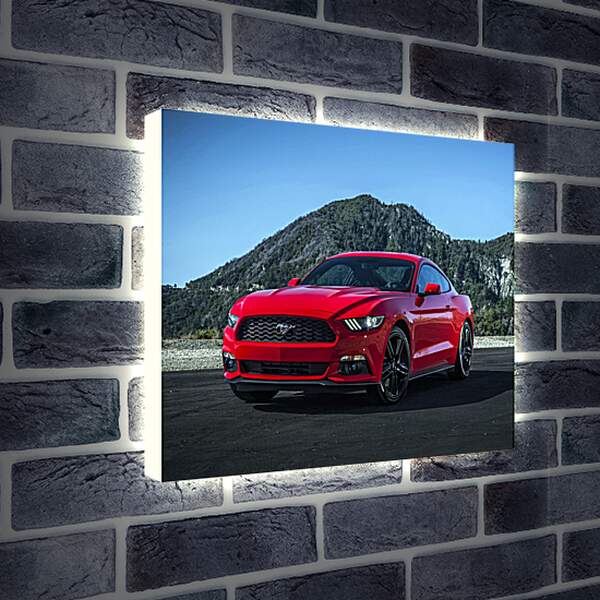 Лайтбокс световая панель - Красный Мустанг (Ford Mustang)