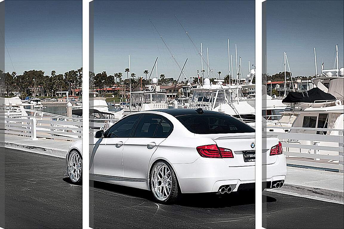 Модульная картина - Белый БМВ 5й серии (BMW 5 series)