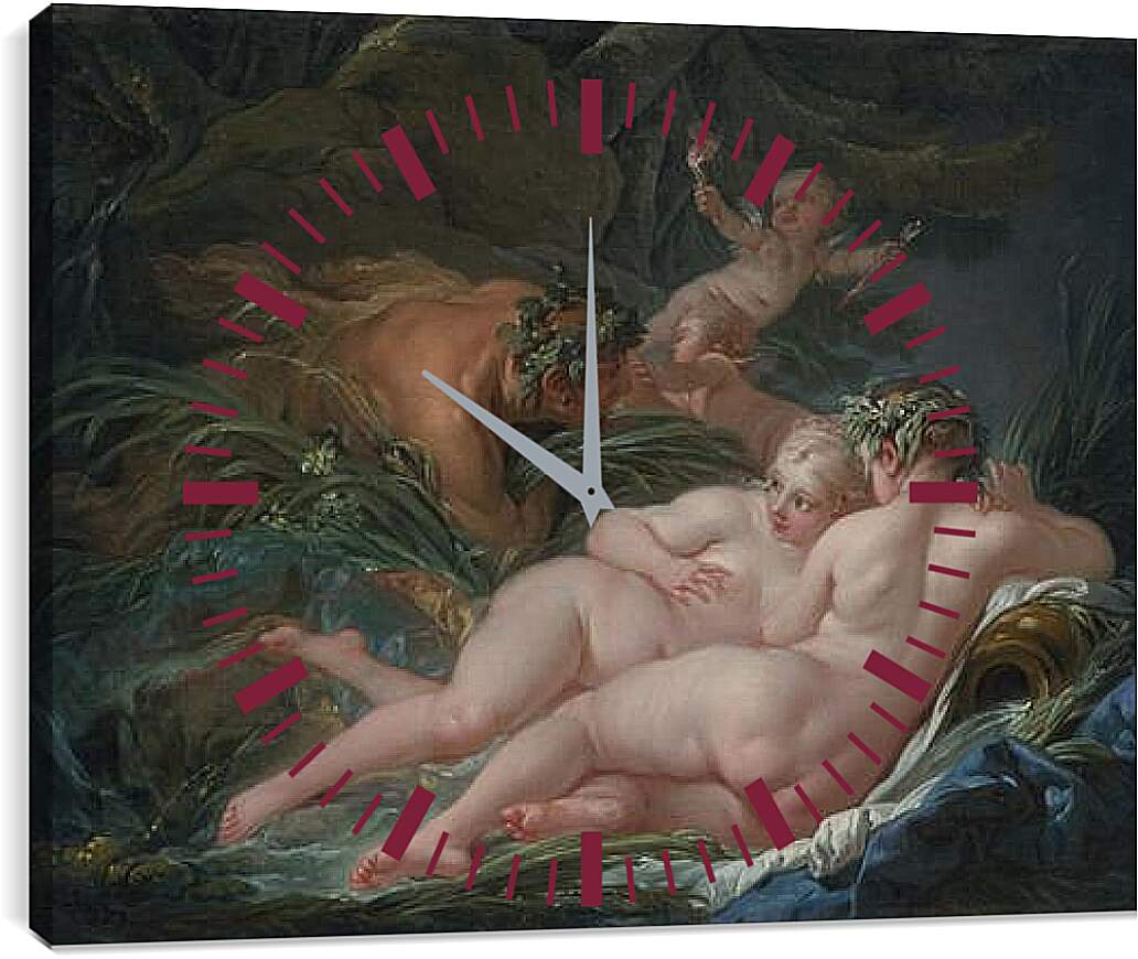 Часы картина - Pan and Syrinx. Франсуа Буше