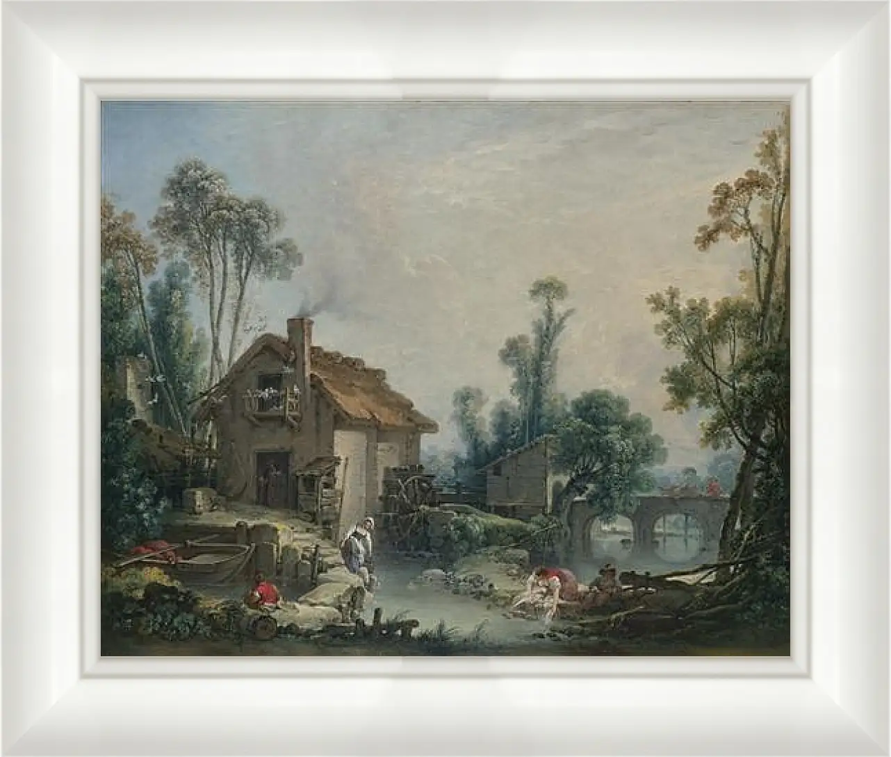 Картина в раме - Landscape with a Watermill. Франсуа Буше