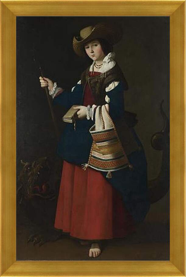 Картина в раме - Saint Margaret of Antioch. Святая Маргарита Антиохийская. Франсиско де Сурбаран