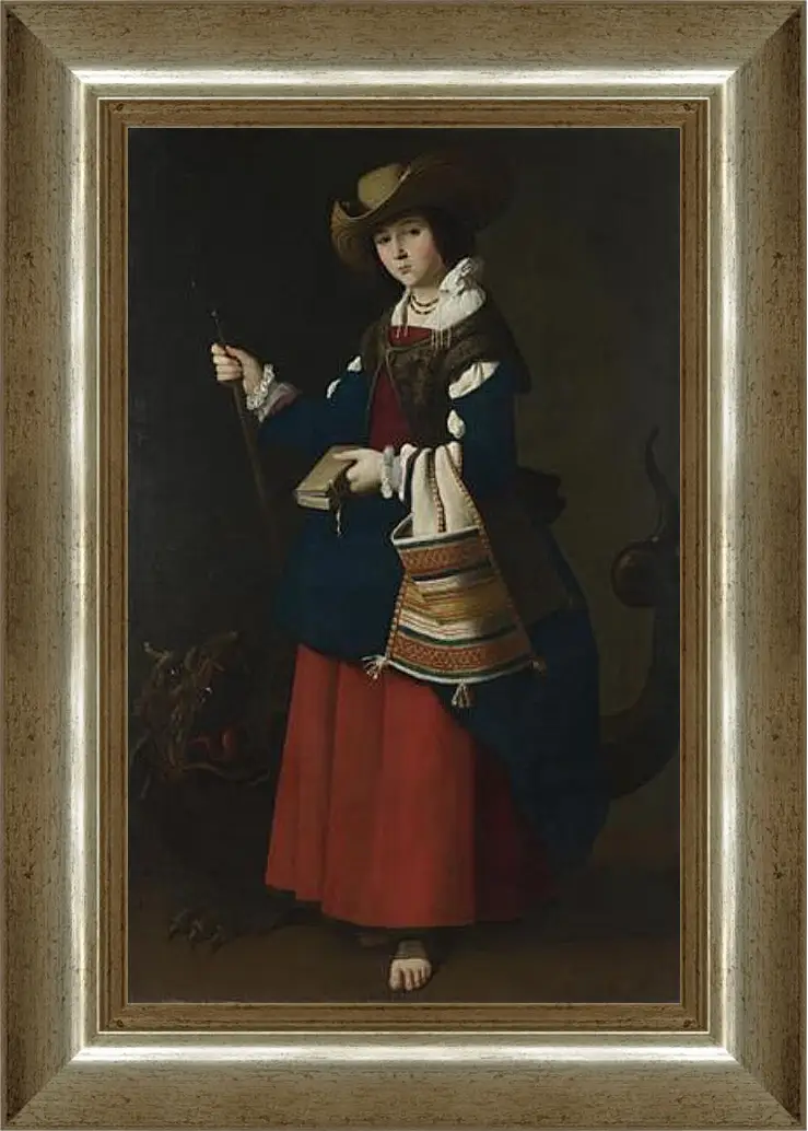Картина в раме - Saint Margaret of Antioch. Святая Маргарита Антиохийская. Франсиско де Сурбаран