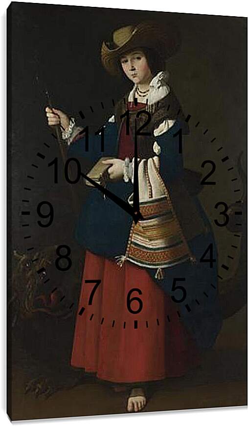 Часы картина - Saint Margaret of Antioch. Святая Маргарита Антиохийская. Франсиско де Сурбаран