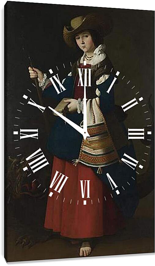 Часы картина - Saint Margaret of Antioch. Святая Маргарита Антиохийская. Франсиско де Сурбаран
