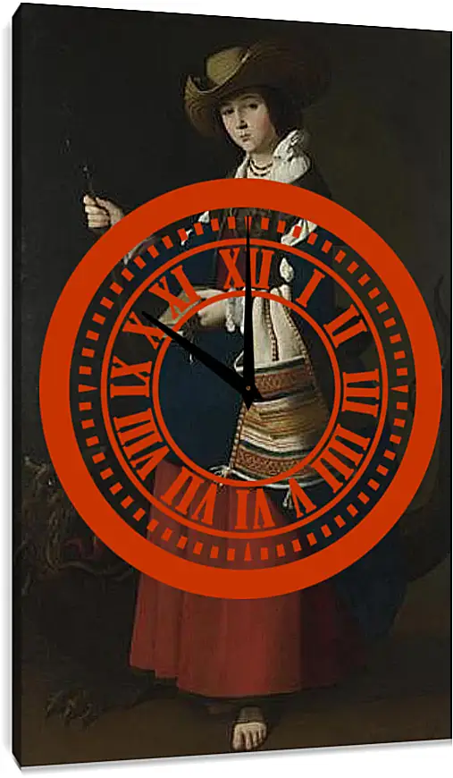 Часы картина - Saint Margaret of Antioch. Святая Маргарита Антиохийская. Франсиско де Сурбаран