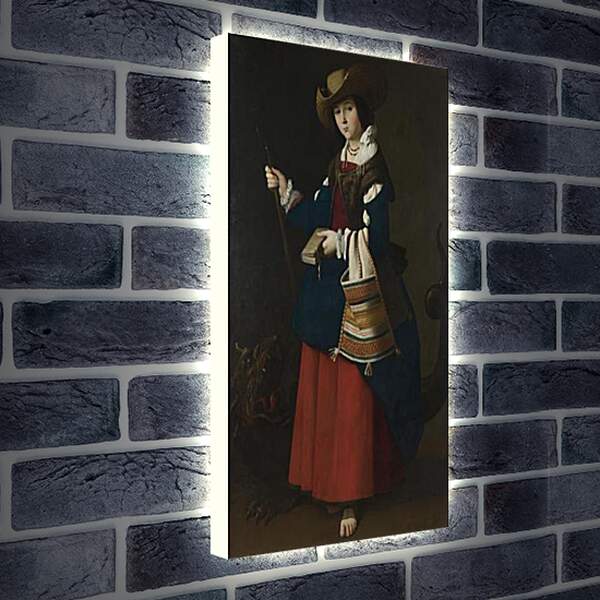 Лайтбокс световая панель - Saint Margaret of Antioch. Святая Маргарита Антиохийская. Франсиско де Сурбаран