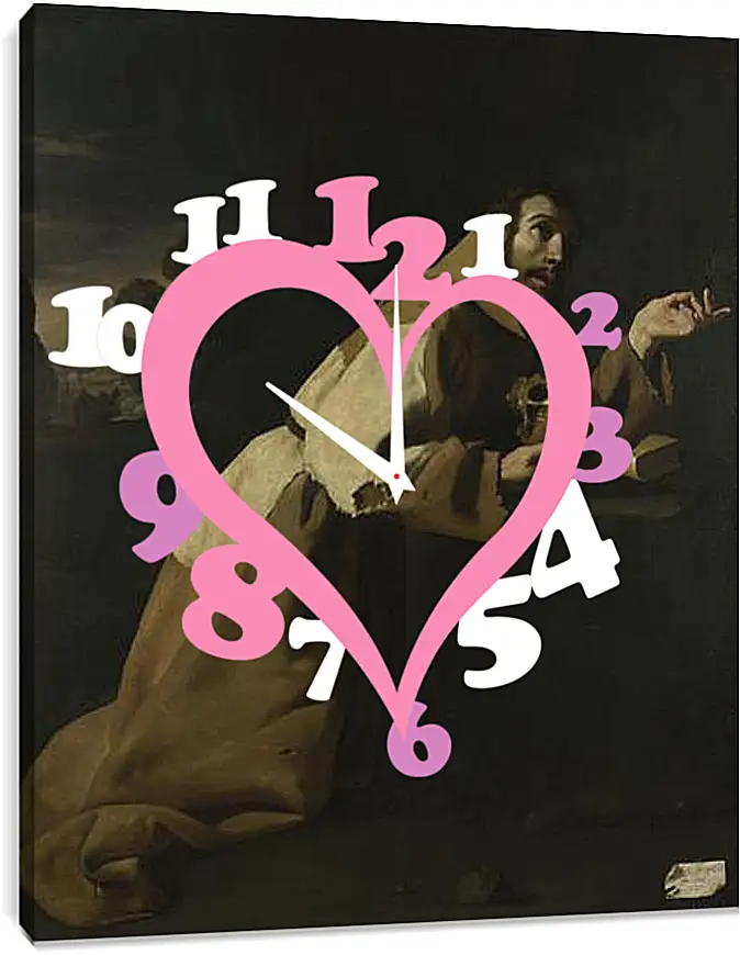 Часы картина - Saint Francis in Meditation. Святой Франциск в раздумии. Франсиско де Сурбаран
