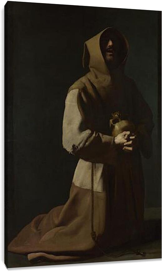Постер и плакат - Saint Francis in Meditation (1). Святой Франциск на коленях. Франсиско де Сурбаран