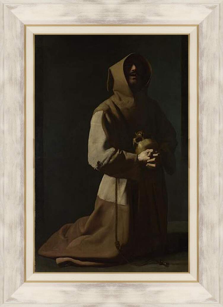 Картина в раме - Saint Francis in Meditation (1). Святой Франциск на коленях. Франсиско де Сурбаран