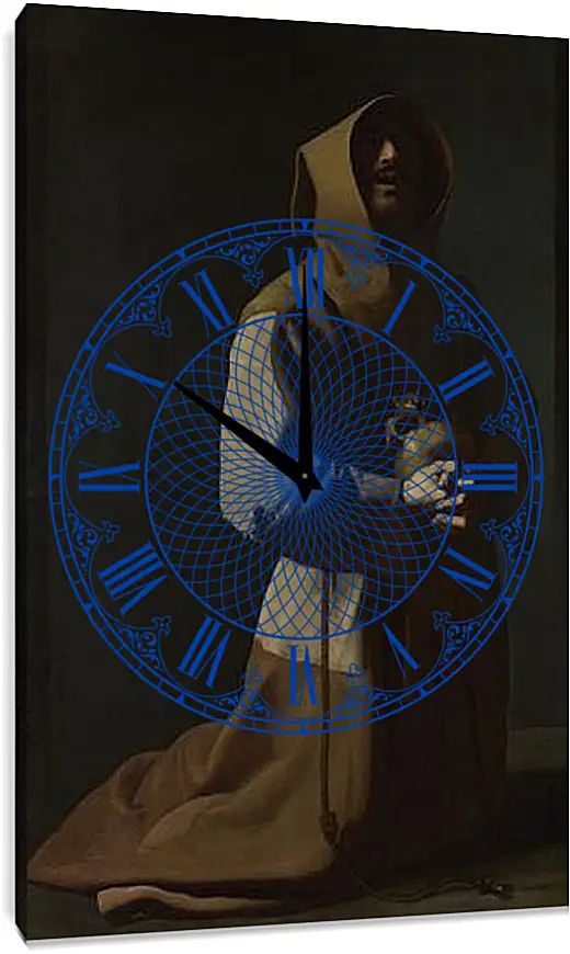 Часы картина - Saint Francis in Meditation (1). Святой Франциск на коленях. Франсиско де Сурбаран