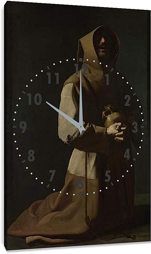 Часы картина - Saint Francis in Meditation (1). Святой Франциск на коленях. Франсиско де Сурбаран
