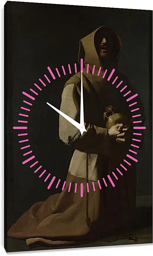 Часы картина - Saint Francis in Meditation (1). Святой Франциск на коленях. Франсиско де Сурбаран