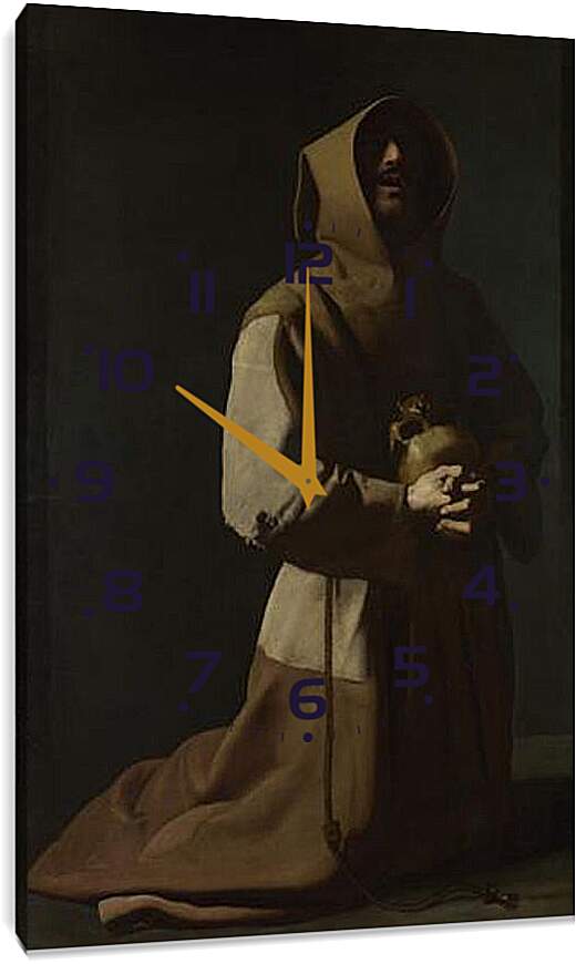 Часы картина - Saint Francis in Meditation (1). Святой Франциск на коленях. Франсиско де Сурбаран
