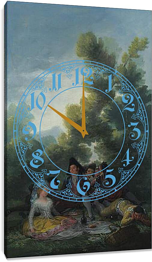 Часы картина - A Picnic. Франсиско Гойя