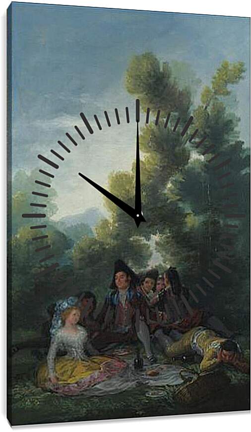 Часы картина - A Picnic. Франсиско Гойя