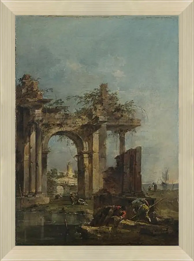 Картина в раме - A Caprice with Ruins on the Seashore. Франческо Гварди