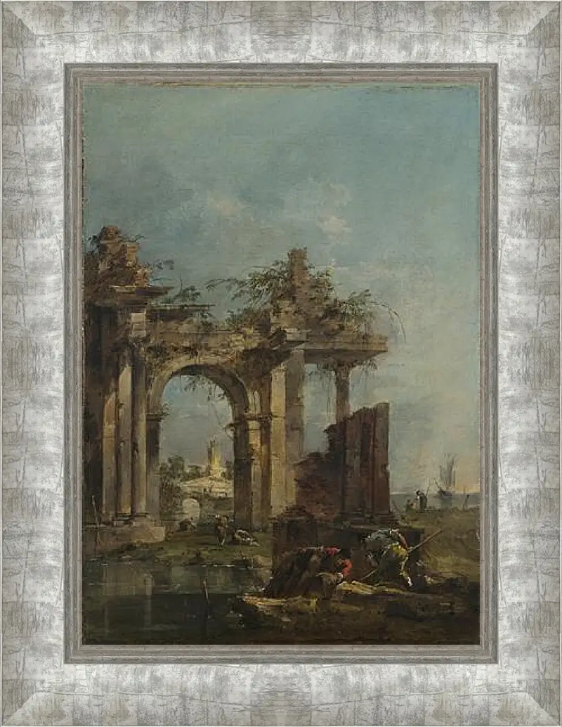 Картина в раме - A Caprice with Ruins on the Seashore. Франческо Гварди