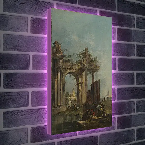 Лайтбокс световая панель - A Caprice with Ruins on the Seashore. Франческо Гварди