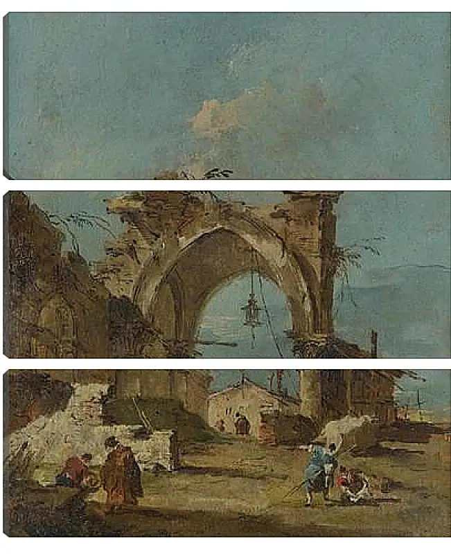 Модульная картина - A Caprice with a Ruined Arch. Франческо Гварди