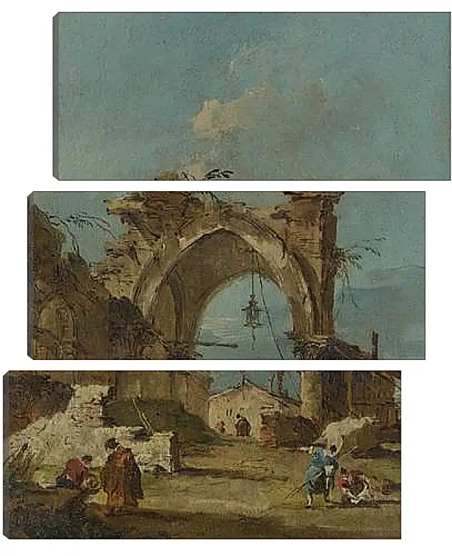 Модульная картина - A Caprice with a Ruined Arch. Франческо Гварди