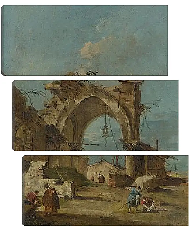 Модульная картина - A Caprice with a Ruined Arch. Франческо Гварди