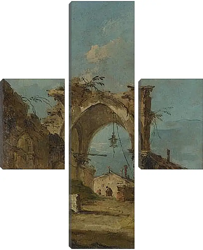 Модульная картина - A Caprice with a Ruined Arch. Франческо Гварди