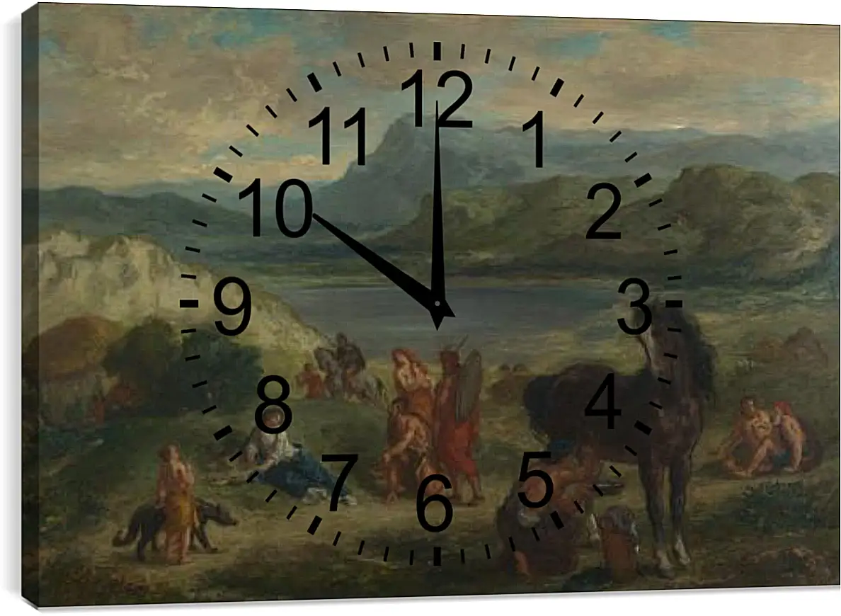 Часы картина - Ovid among the Scythians. Эжен Делакруа