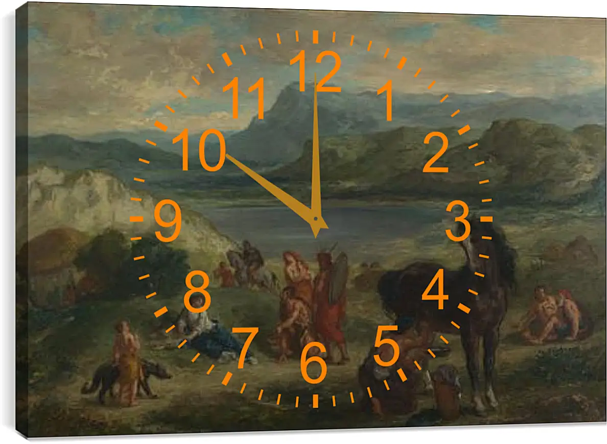 Часы картина - Ovid among the Scythians. Эжен Делакруа