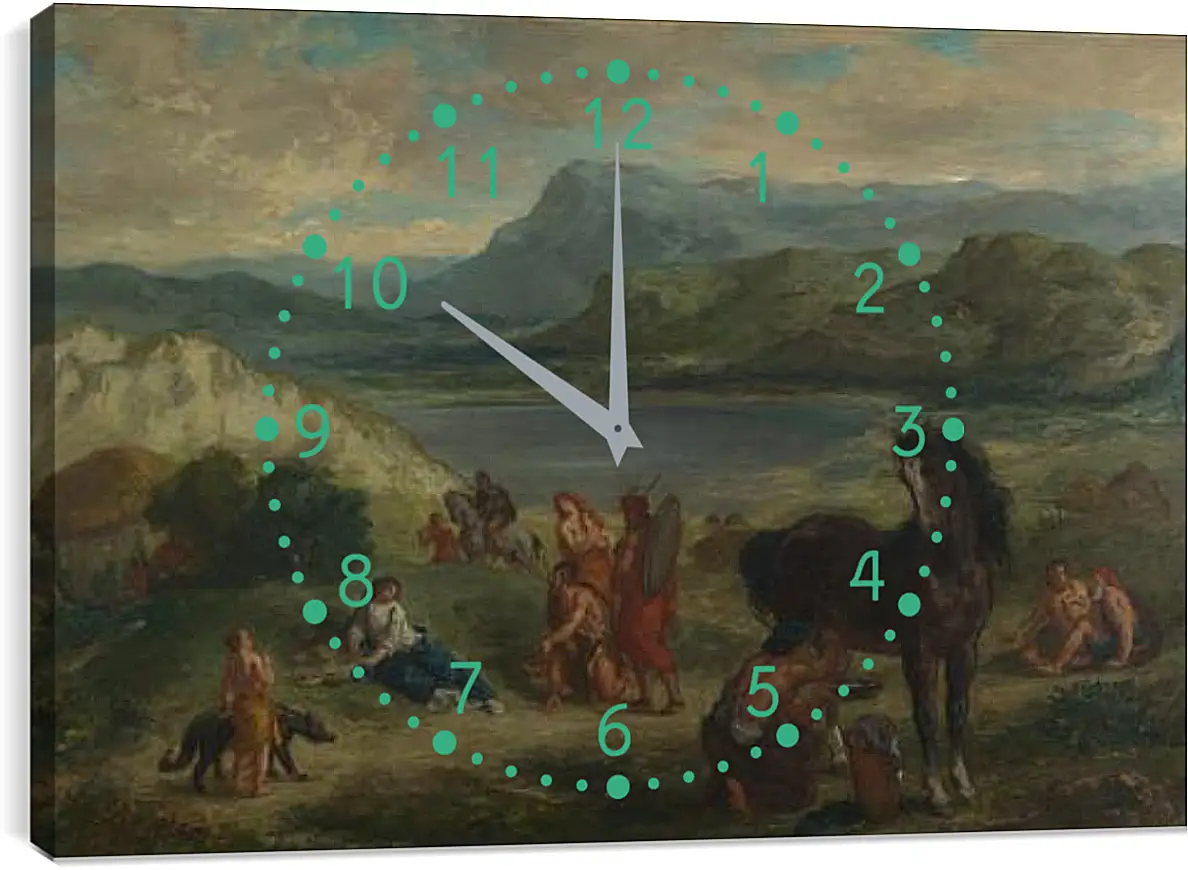 Часы картина - Ovid among the Scythians. Эжен Делакруа