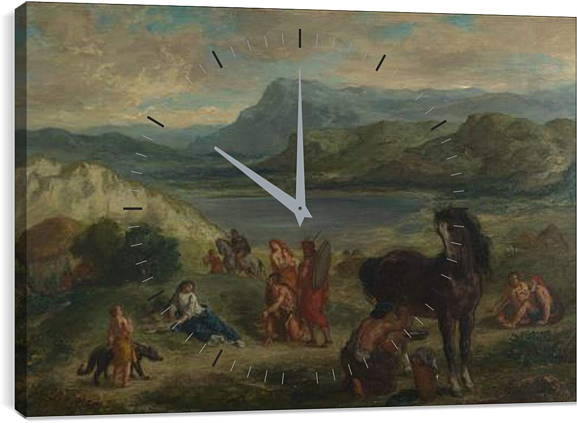 Часы картина - Ovid among the Scythians. Эжен Делакруа