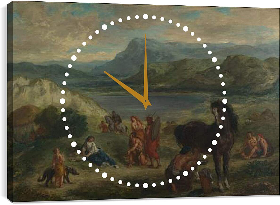 Часы картина - Ovid among the Scythians. Эжен Делакруа