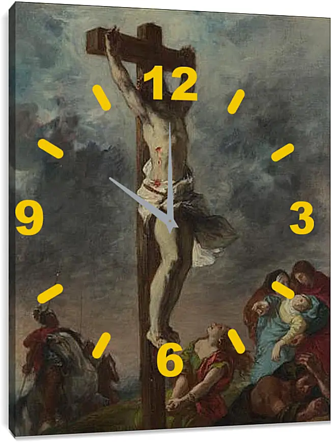 Часы картина - Christ on the Cross. Эжен Делакруа