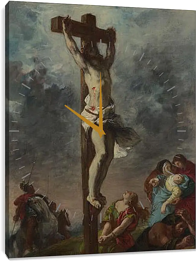 Часы картина - Christ on the Cross. Эжен Делакруа