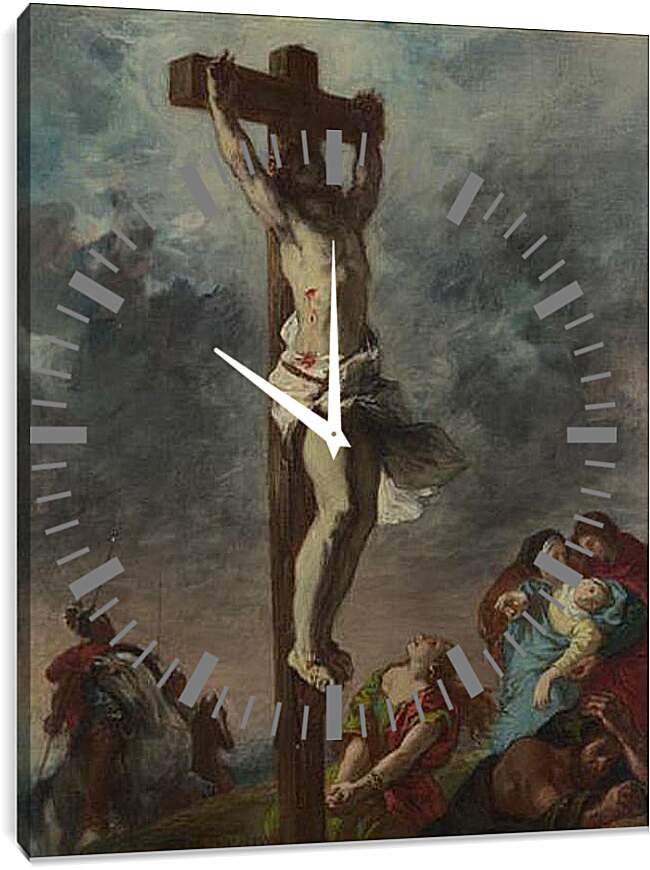 Часы картина - Christ on the Cross. Эжен Делакруа