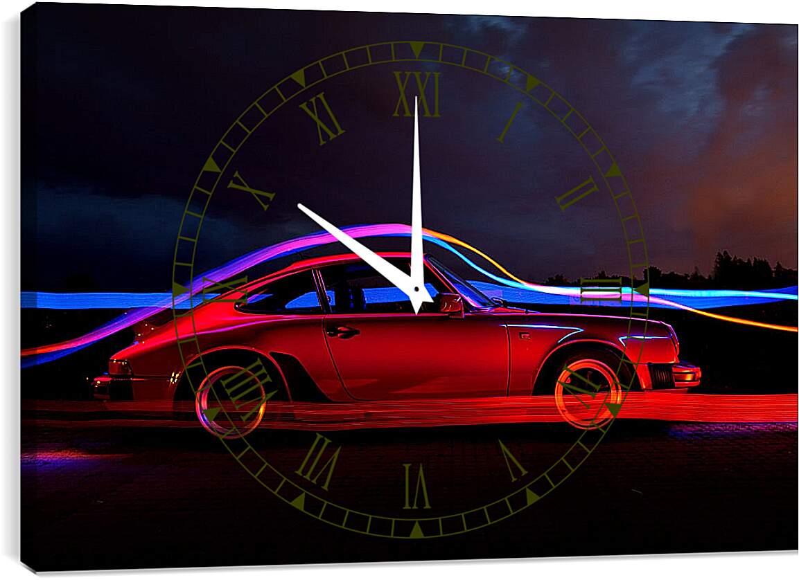 Часы картина - Porshe 911 Абстракция