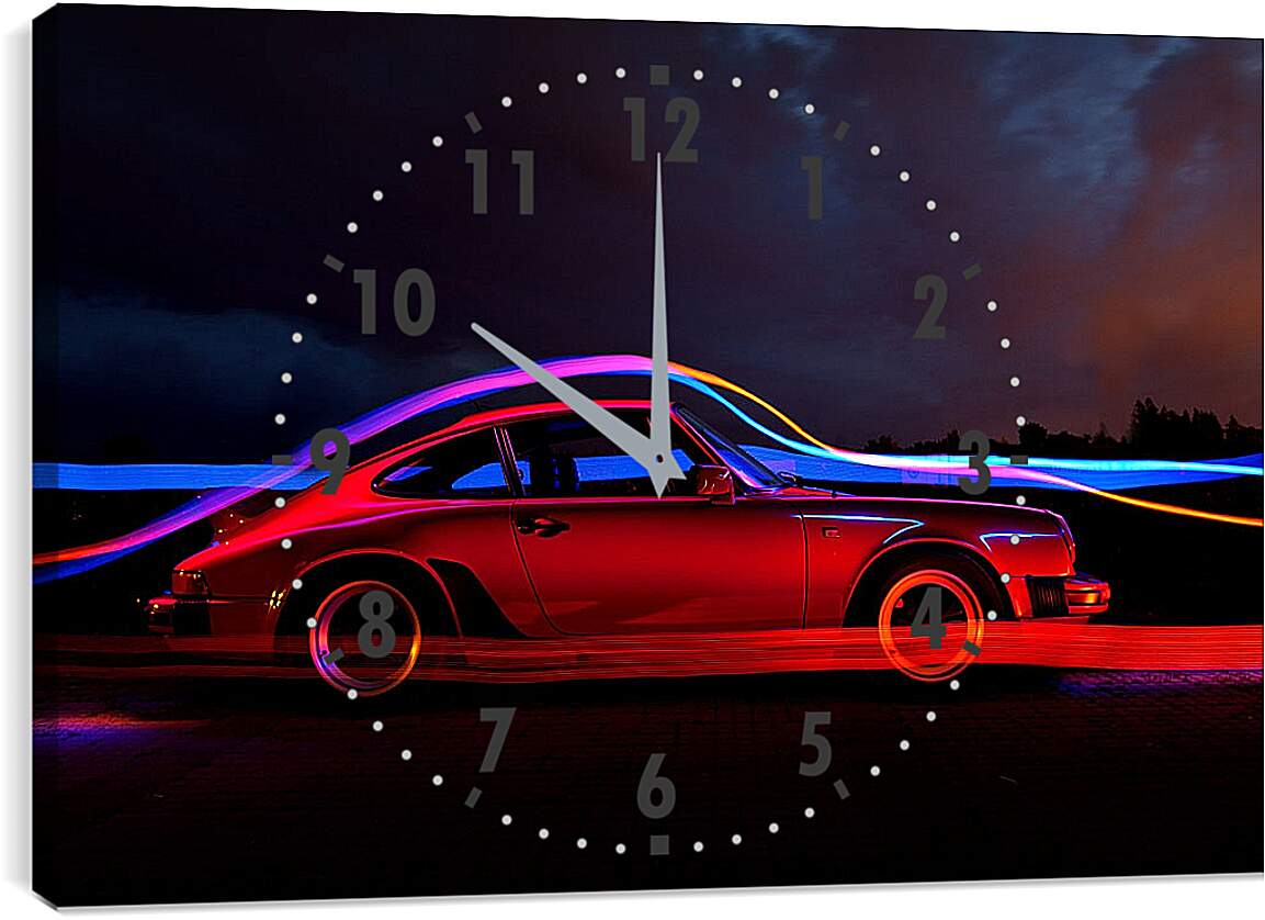 Часы картина - Porshe 911 Абстракция