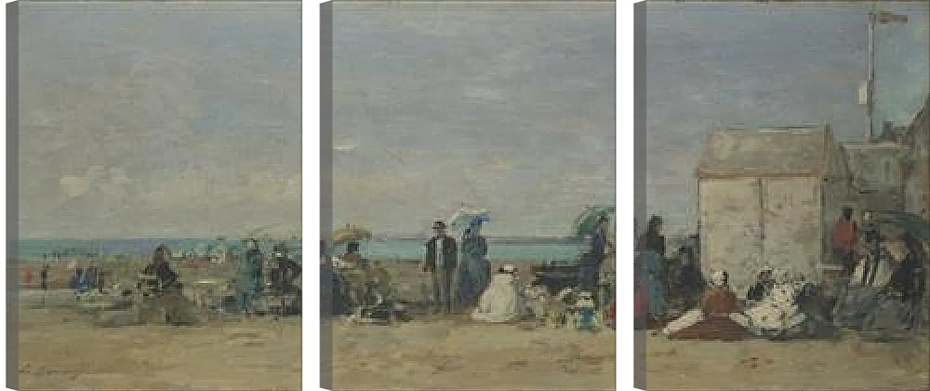 Модульная картина - Beach Scene, Trouville (1) Эжен Буден