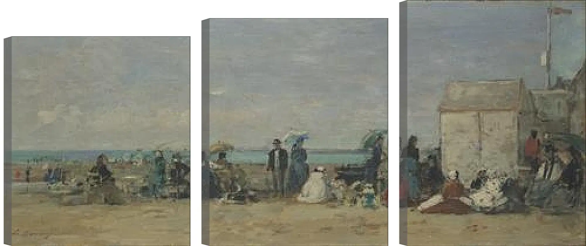 Модульная картина - Beach Scene, Trouville (1) Эжен Буден