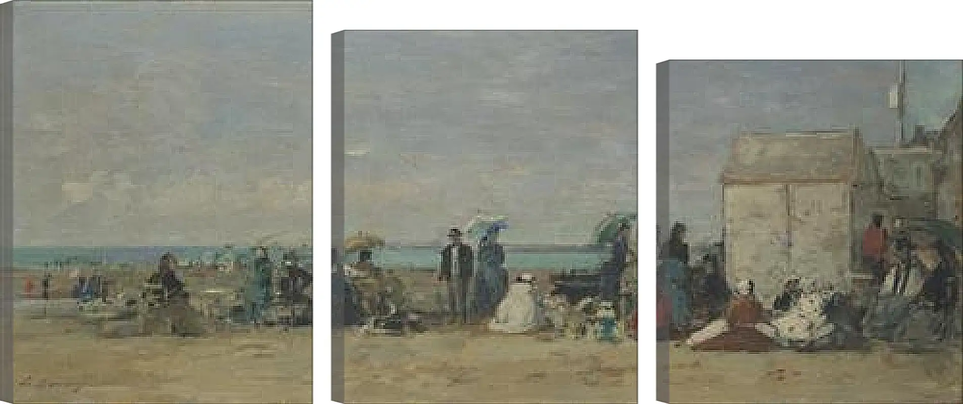 Модульная картина - Beach Scene, Trouville (1) Эжен Буден