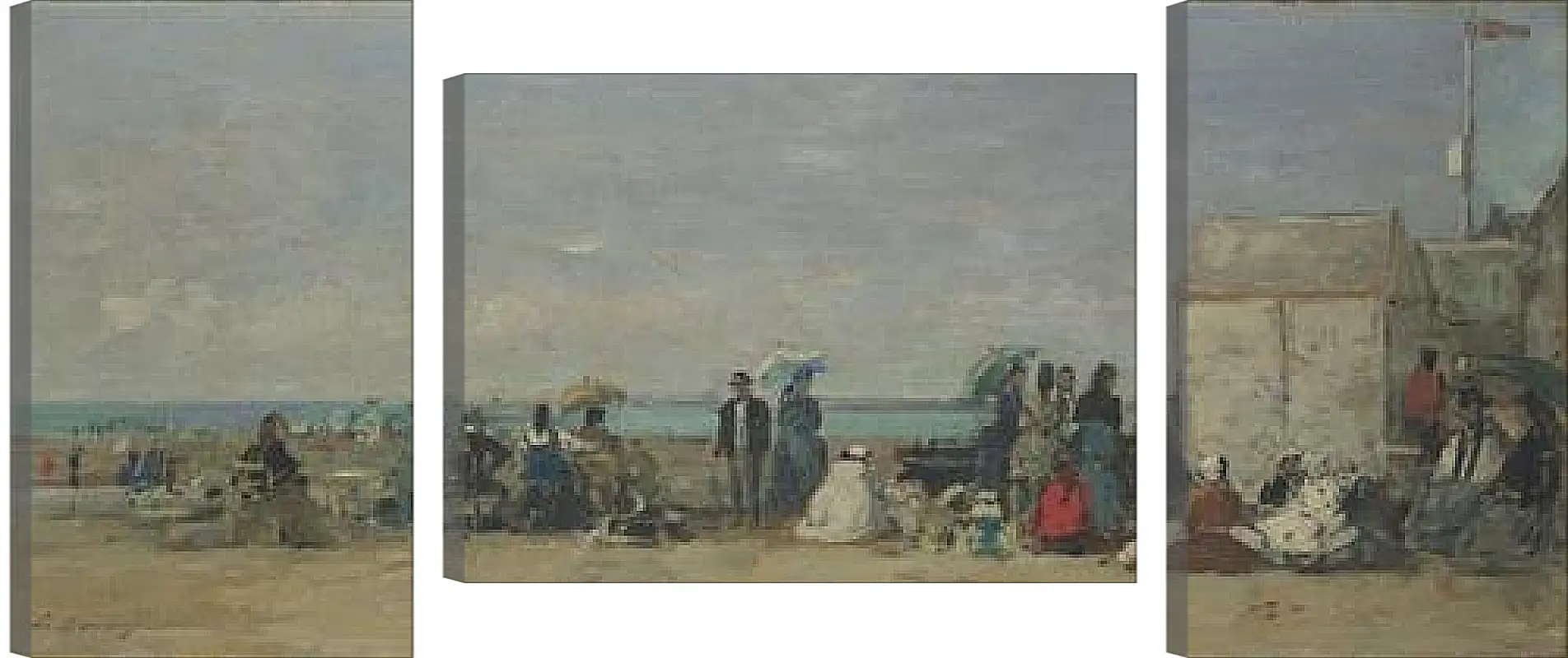 Модульная картина - Beach Scene, Trouville (1) Эжен Буден